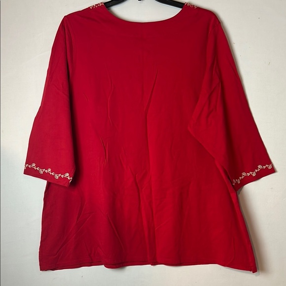 Avenue Women’s Embroidered Top Tunic 3/4 Sleeve 100%Cotton Size 26/28 - Picture 6 of 13